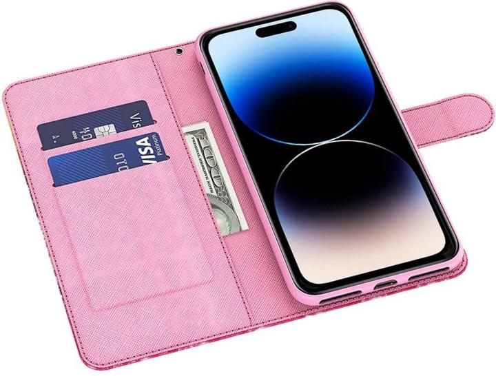 Produktbild Cover-Discount iPhone 15 - Etui Glitzer Effekt Schmetterling blau (Apple iPhone 15)