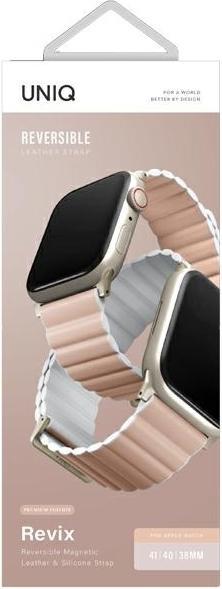 Image du produit Uniq pasek Revix Premium Apple Watch Series 1/2/3/4/5/6/7/8/SE/SE2 38/40/41mm Edition Reversible Mag (Silicone, cuir écologique, Plastique)