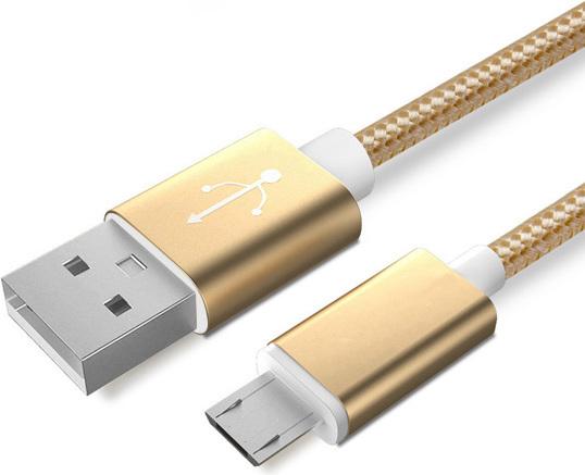 Actual product image Hermex Anki Micro USB Metal Charging Cable Data Cable 1m GOLD (1 m, USB 1.0)