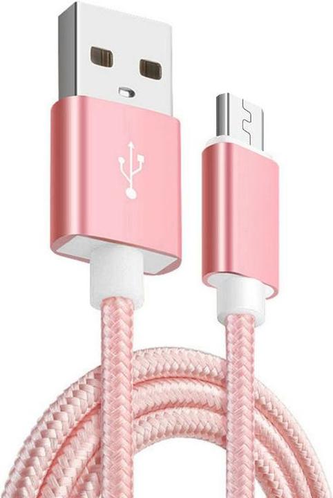 Actual product image Hermex Anki Micro USB Metal Charging Cable Fabric Data Cable 1m ROSÉGOLD (1 m)