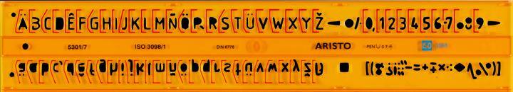 Actual product image Aristo Straight font template (0.70 cm)