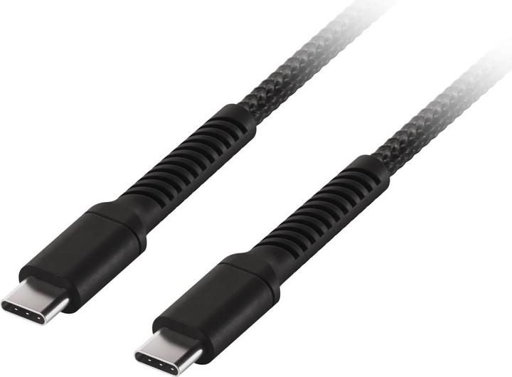 Produktbild Vivanco Longlife USB-C Kabel, Nylon, USB-C Stecker <> USB-C Stecker, 60W, schwarz, 2,5m (2.50 m, USB 2.0, 60 W)