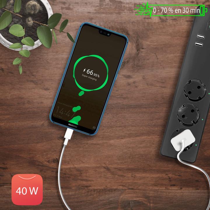 Image du produit Huawei HW-100400E00 Adaptateur secteur USB Super Charge + câble USB-C (40 W)