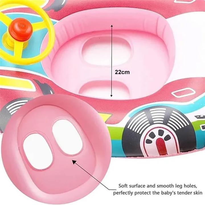 Image du produit Splash & Fun Bouée gonflable de voiture pour bébé, siège de natation 60x60cm