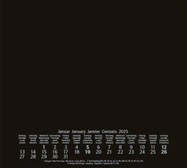 Produktbild BLANKOKALENDER 24x21 CH.SCHWARZ (24 x 21.5 cm, Deutsch)