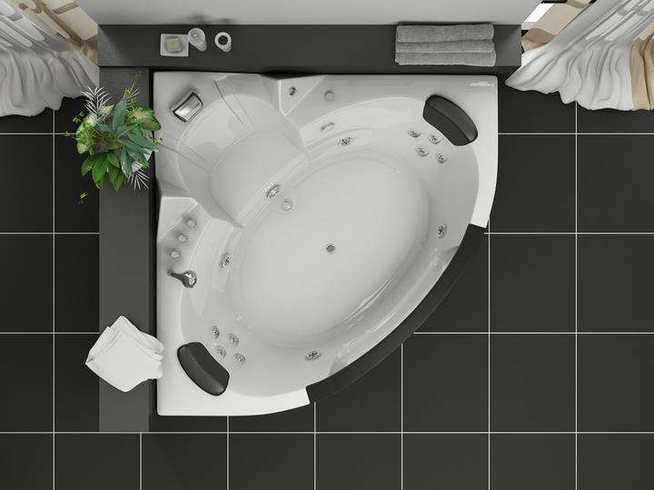 Produktbild PureHaven Whirlpool 152x152 cm Heizung Reinigungsprogramm & Lichttherapie Wasserfall 12 Hydrojets