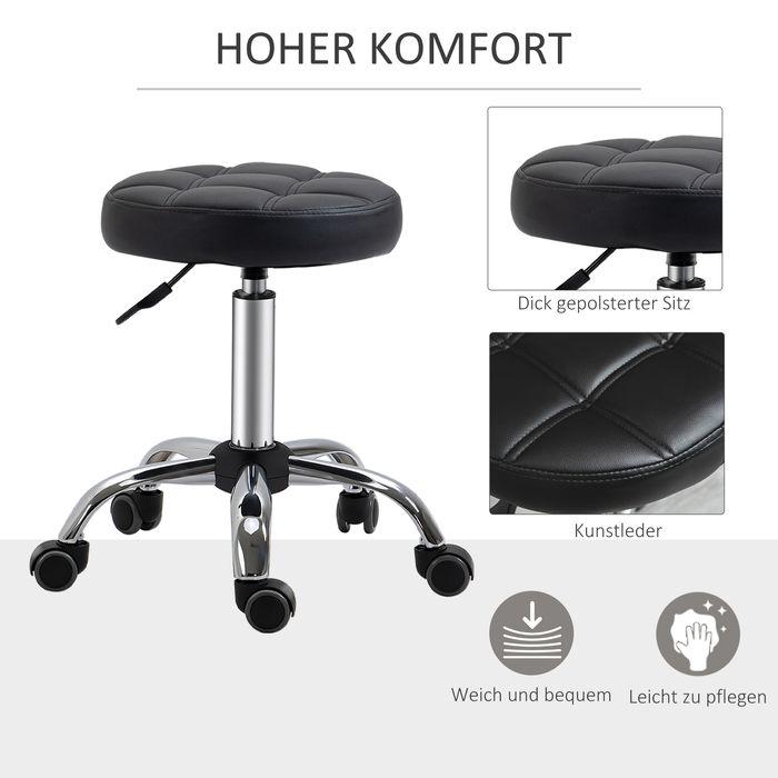 Produktbild Swisshandel24 2er-Set Rollhocker höhenverstellbar drehbar 35,5 x 48-63 cm