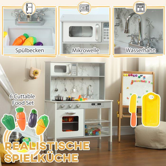 Produktbild Swisshandel24 Kinderküche Spielküche mit Elektroherd, Mikrowelle, Spüle & Wasserhahn
