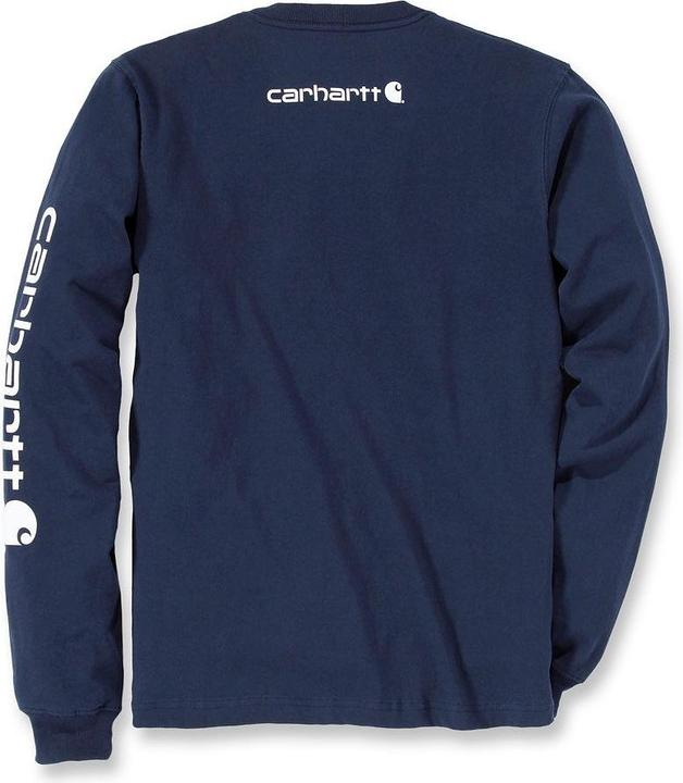 Actual product image Carhartt Long Sleeve Navy Blue Logo T-Shirt (XL)