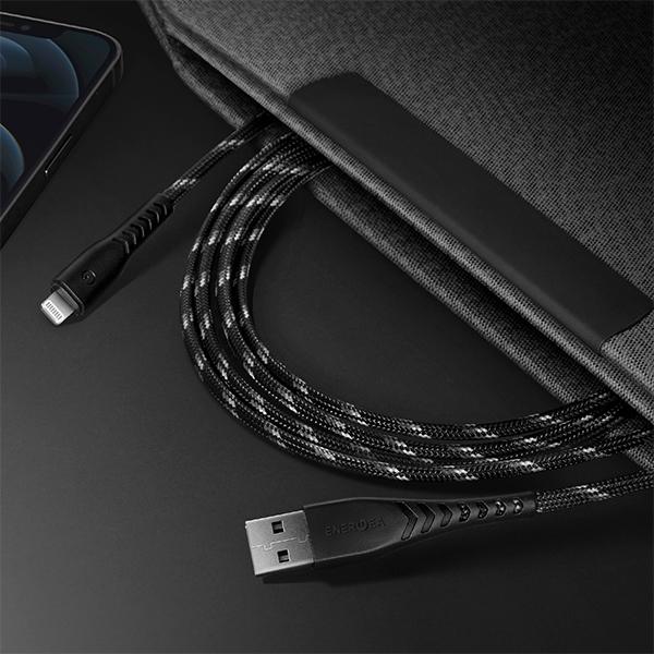 Actual product image Energea cable Nyloflex USB - Lightning Charge and Sync C89 MFI 1.5m czarny/black (1.50 m, USB 3.2 Gen 1)