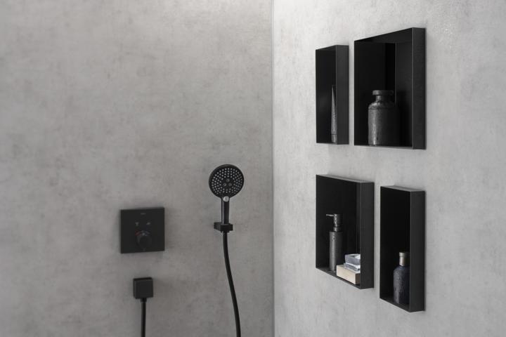 Actual product image hansgrohe HG wall niche XtraStoris Minimalistic m open. Ra 300x300x140mm matt black