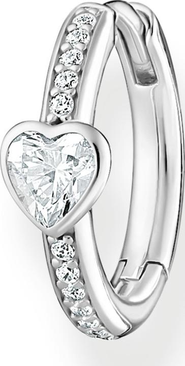 Thomas Sabo Einzel Creole mit Herz und Weisse Steine Silber (925er Silber)