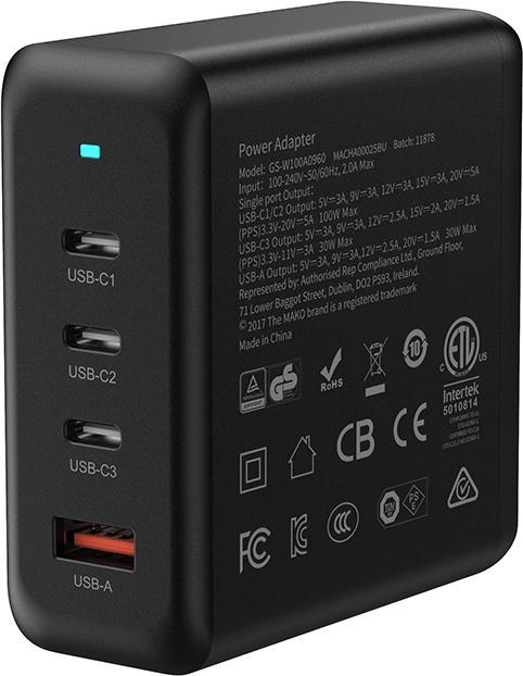 Immagine prodotto Mako GaN2 EU Mains Charger USB-C/C/A (100 W)