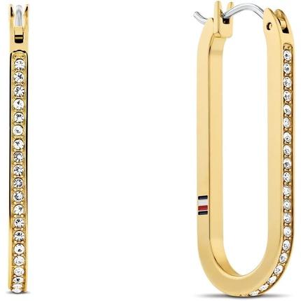 Immagine prodotto Tommy Hilfiger Orecchini ovali placcati oro con cristalli Dog Tag 2780866 (Acciaio inossidabile)