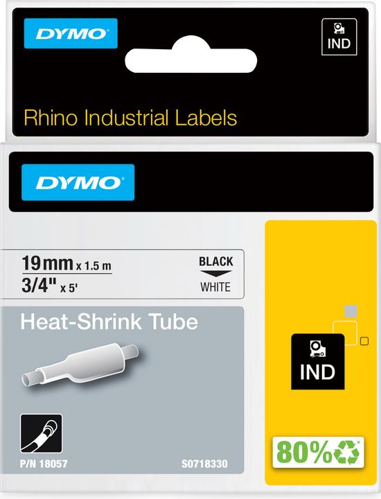 Actual product image Dymo Rhino heat shrink tubing (1.90 cm, White)