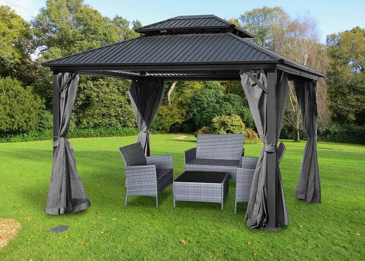 Produktbild Jet-Line Alu Pavillon BAGDAD 3,65x3,65 m Metalldach Pergola Aluminium (365 cm, 365 cm)