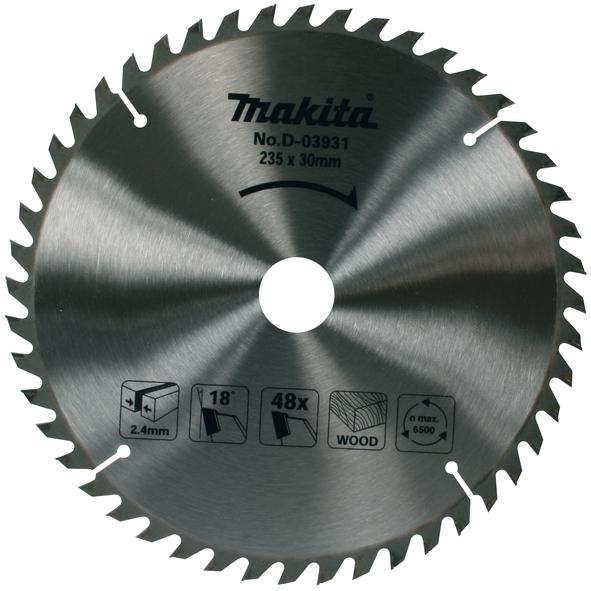 Makita D-03931 Hartmetallsäge 235 x 2,4 x 30 mm 18° T48 Standardholz