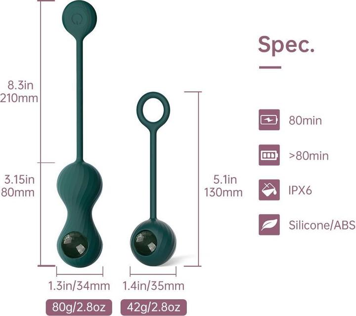 Image du produit Magic Motion Crystal Duo Smart Kegel Vibrator with Weight Set