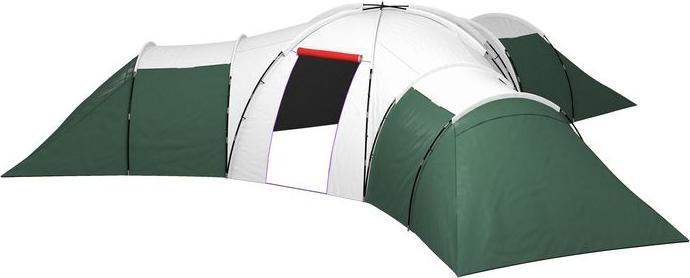 Swisshandel24 Tunnelzelt Campingzelt für 6-9 Personen mit 3 Schlafzimmern, Wohnzimmer, Veranda (Tunnelzelt, 6 Personen)