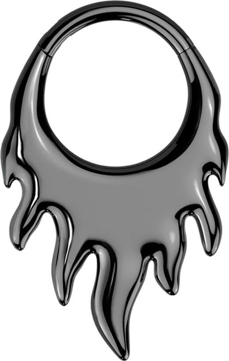 Produktbild Star Piercing Micro Segmentring klappbar schwarz Flammen (ohne Messing, Titan G23)