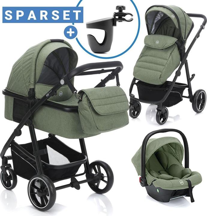 Produktbild Fillikid Kinderwagen 3 in 1 3-1 Kombi-Kinderwagen-Set Fill Jaguar mit