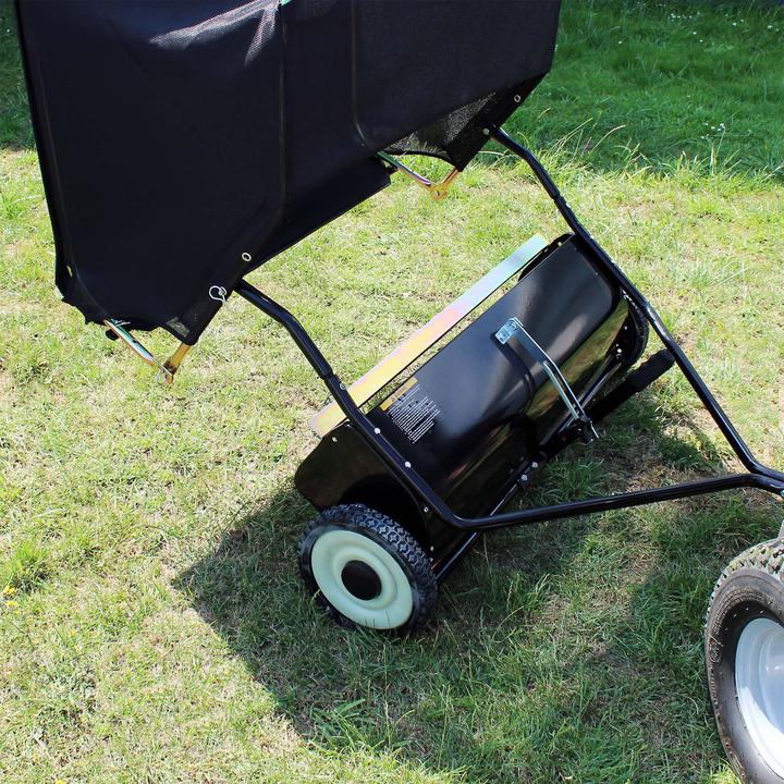 Actual product image Wiltec Lawn sweeper with 118 cm sweeping width Leaf collector 415 litre ride-on mower