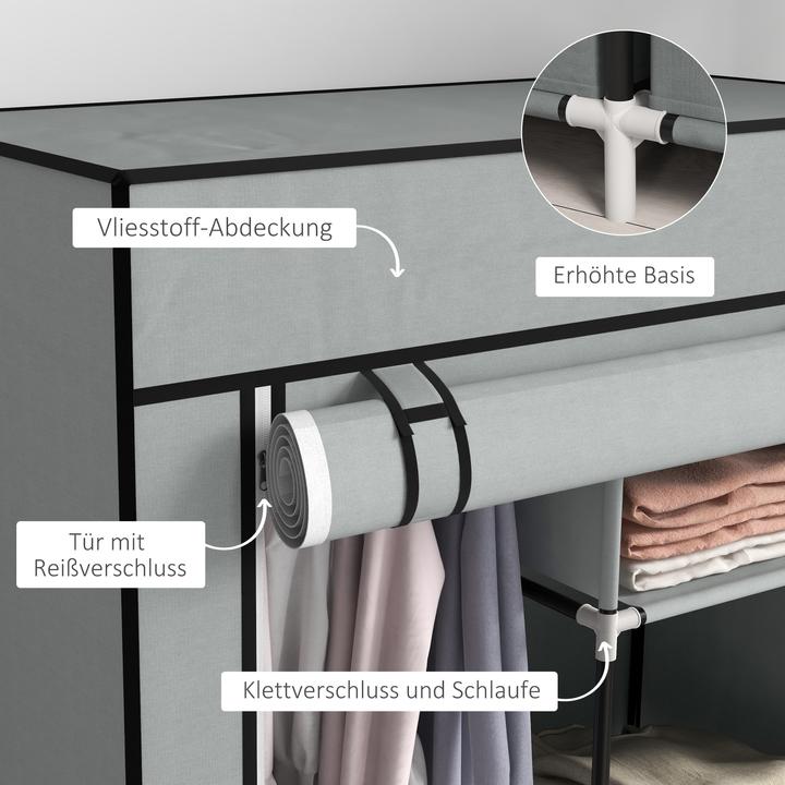 Image du produit Homcom Penderie en tissu avec portes zippées (83 x 42.5 x 162.5 cm)