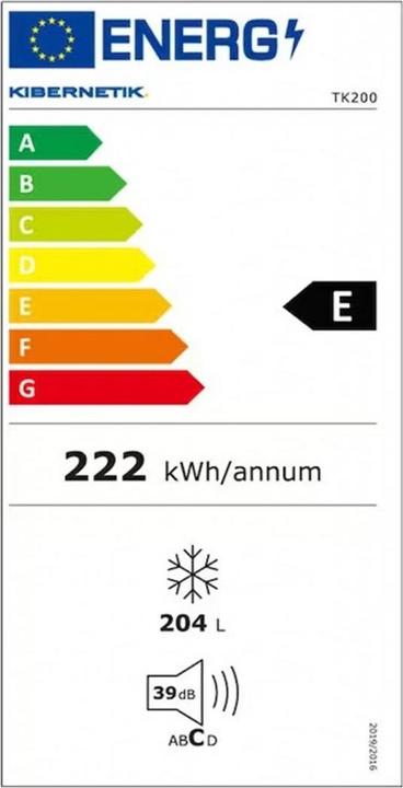 Etichetta energetica Kibernetik TK200 (Struttura autonoma, 204 l)
