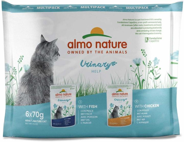 Actual product image Almo Nature Urinary fish+chicken 6x70g (Adult, 6 pcs., 420 g)