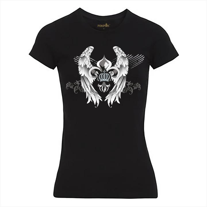 Pompöös T-Shirt Damen "Wings" - limited Edition T-Shirt Damen - Grösse S (S)