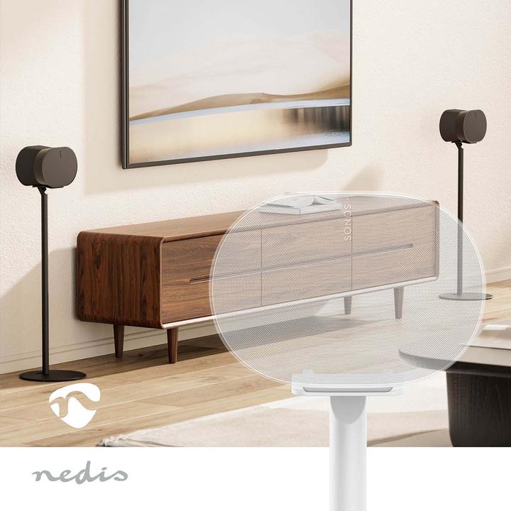 Produktbild Nedis Lautsprecherhalter - Kompatibel mit: Sonos Era300 - Ständer - 5 kg - Fest - ABS/Metall - Weiss (1 Stk., Ständer)