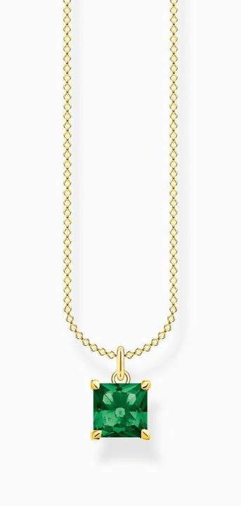 Actual product image Thomas Sabo Chain with green stone gold (925 silver, 18 carat gold plating, 40 - 45 cm)