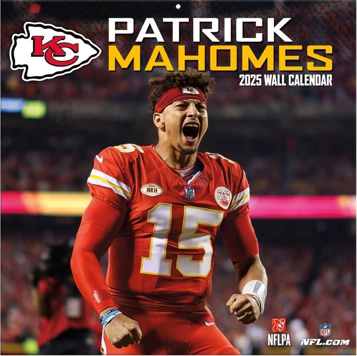 Image du produit NFL - Kansas City Chiefs - Patrick Mahomes - Calendrier mural des joueurs 30.5 x 30.5 cm 2025 (30,5 x 30,5 cm, Français, Italien, Espagnol, Allemand, Anglais)