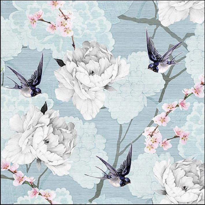 Produktbild Ambiente Oriental Flowers blue (20 x, 33 x 33 cm)