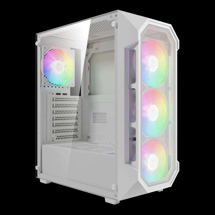 Produktbild Gamdias Boitier Moyen Tour ATX Aura GC1 Elite RGB avec panneau vitré (Blanc) (ATX)