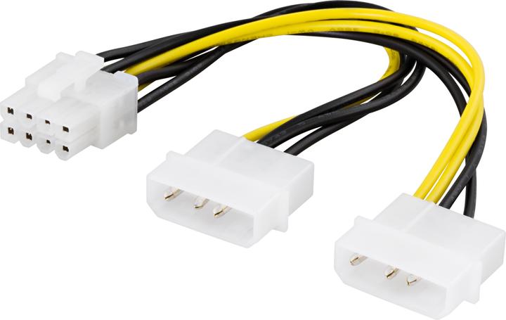 Produktbild Deltaco Adapter Strömadaper 2x Molex->8-pin PCI-Express 30cm