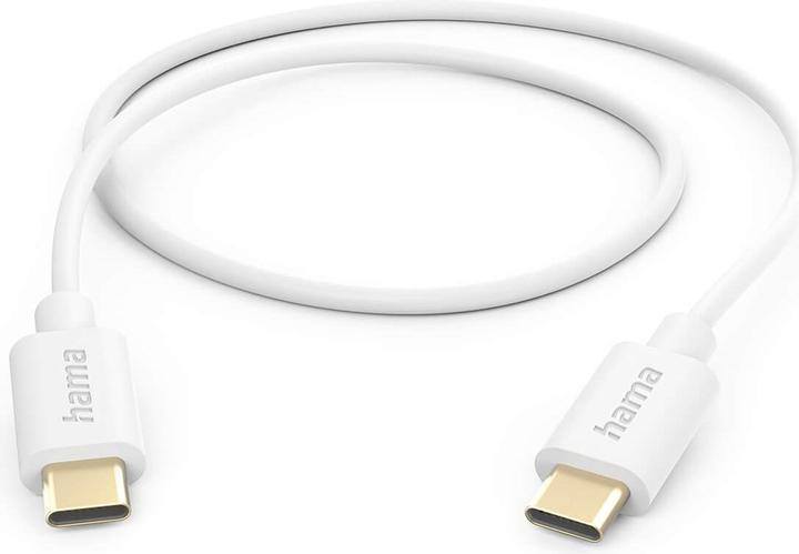 Actual product image Hama Charging cable, USB-C - USB-C, 1 m, White (1 m, USB 2.0, 60 W)