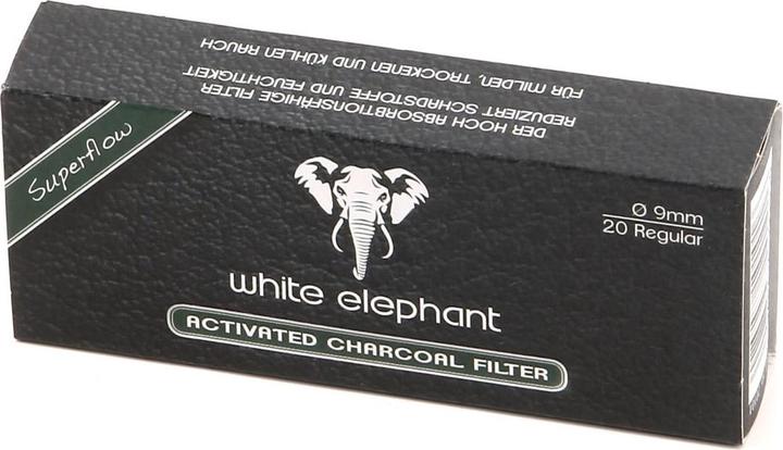 Actual product image White Elephant Activated Charcoal Filters 9mm 20pcs