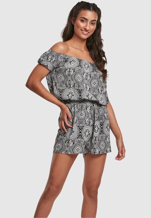 Actual product image Urban Classics Ladies AOP Off Shoulder Short Jumpsuit (4XL)