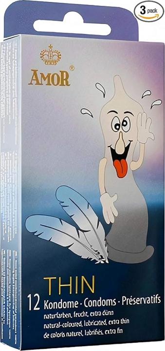 Immagine prodotto Amor Thin" 12 preservativi extra-sottili per una sensazione di particolare intimità (12 pz.)