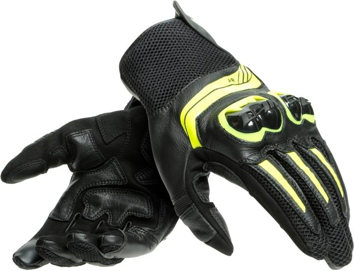 Dainese Gants en cuir Mig 3 Unisex noir-fluo jaune XL (XL)