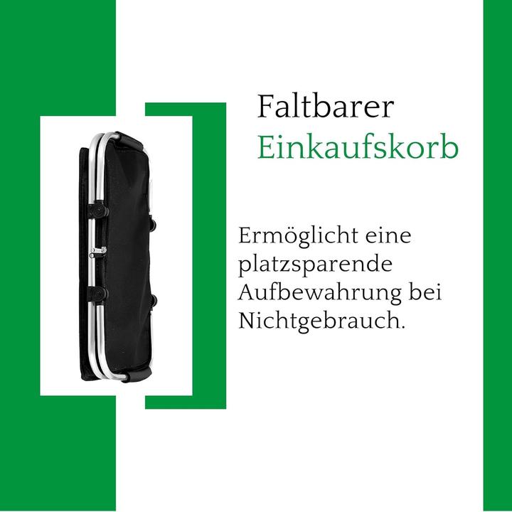 Produktbild Novaliv Einkaufskorb faltbar mit Kühlfunktion 30 Liter SCHWARZ Isolierkorb mit gepolsterten Tragegri