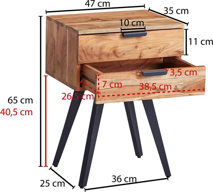 Produktbild FineBuy Nachtkonsole (47 x 35 x 65 cm)