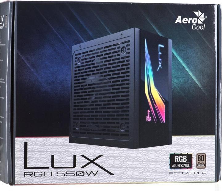 Image du produit AeroCool Lux RGB 550M unité d'alimentation 550 W Noir (550 W)