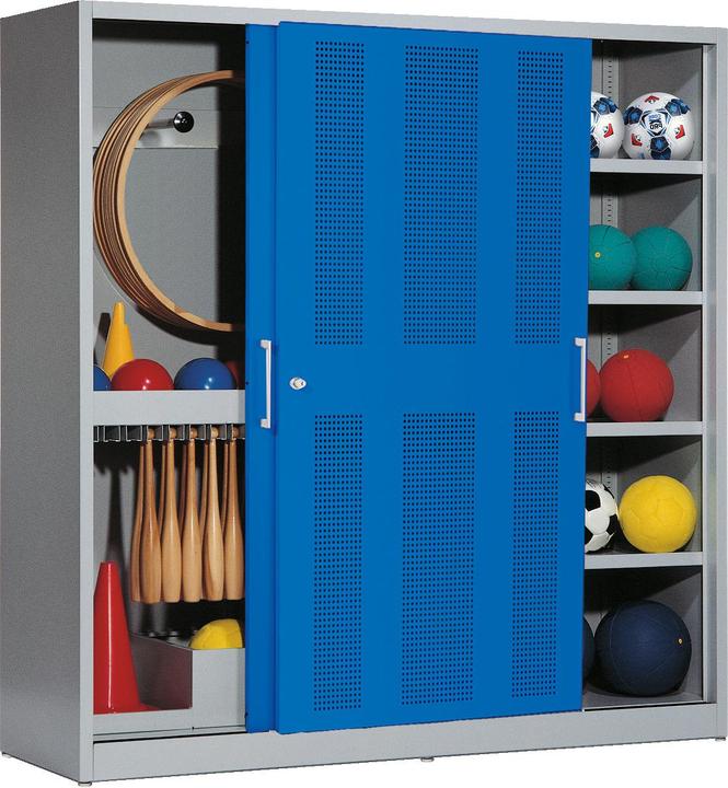 Actual product image C+P Sports equipment locker (HxWxD: 195x190x60 cm, with perforated sliding doors, type 5)