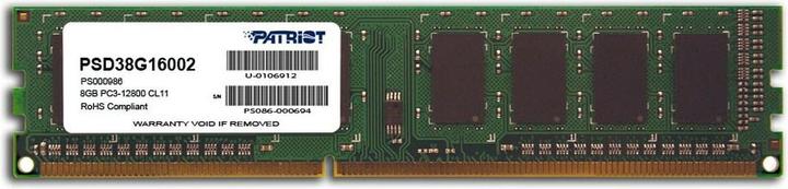 Patriot PSD38G16002 (1 x 8GB, 1600 MHz, DDR3-RAM, DIMM)