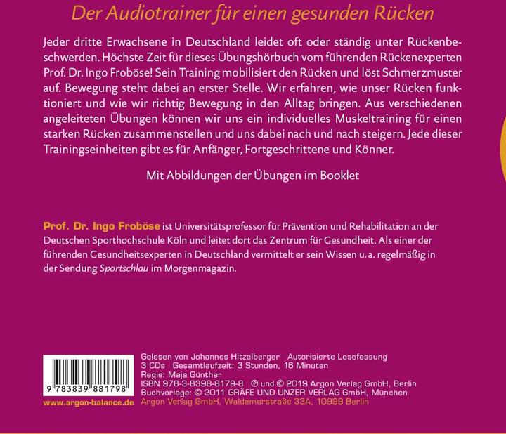 Produktbild Das neue Rückentraining (Ingo Froböse, Johannes Hitzelberger, Deutsch)