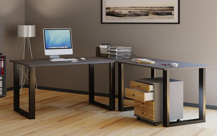 Immagine prodotto VCM Eckschreibtisch Lona 50 cm U Alu Silber