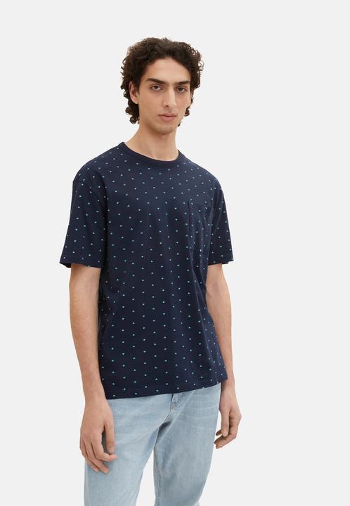 Actual product image Tom Tailor T-Shirt Kurzarmshirt gepunktet mit Brusttasche (S)