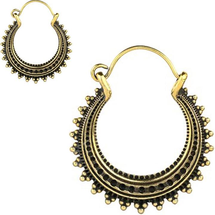 Star Piercing Ohrring vergoldet Creole mit Punkten (Messing)